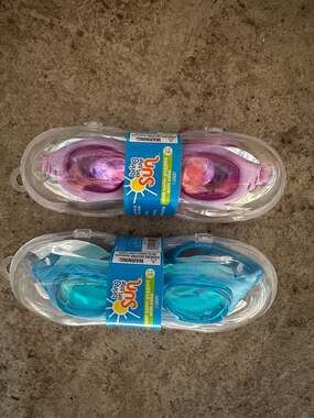 Bring on the Sun Youth Swim Goggles with Case, Ages 8+, 2 Pack